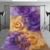 Aperturee - Aperturee Ethereal Purple Yellow Abstract Floral Sweep Backdrop